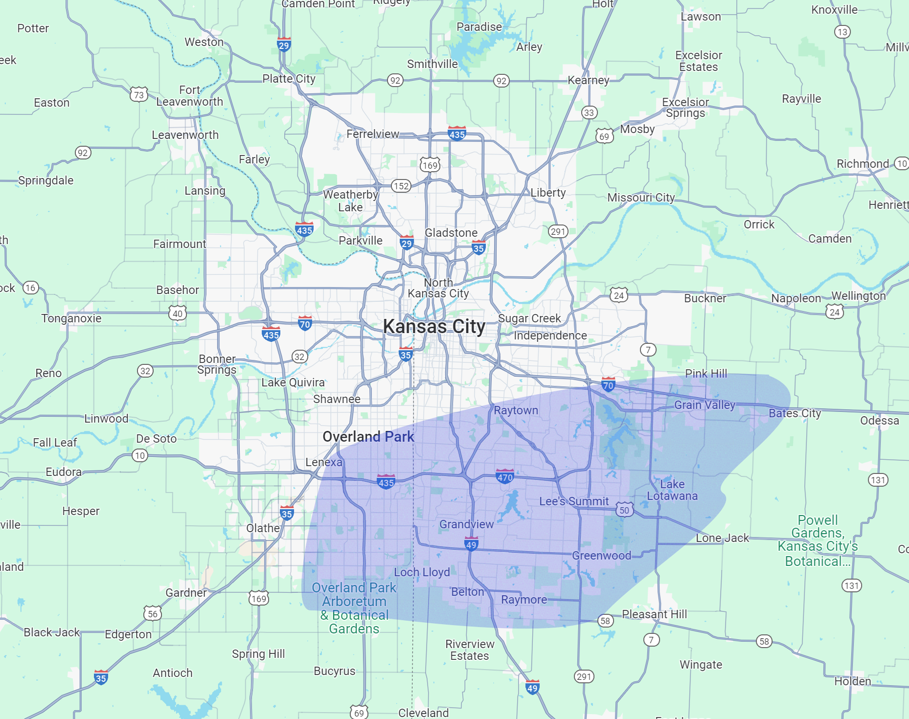 Map of Service Area